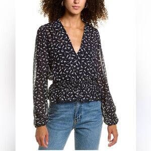 NWOT Maje V-Neck Horse Horseshoe Blouse